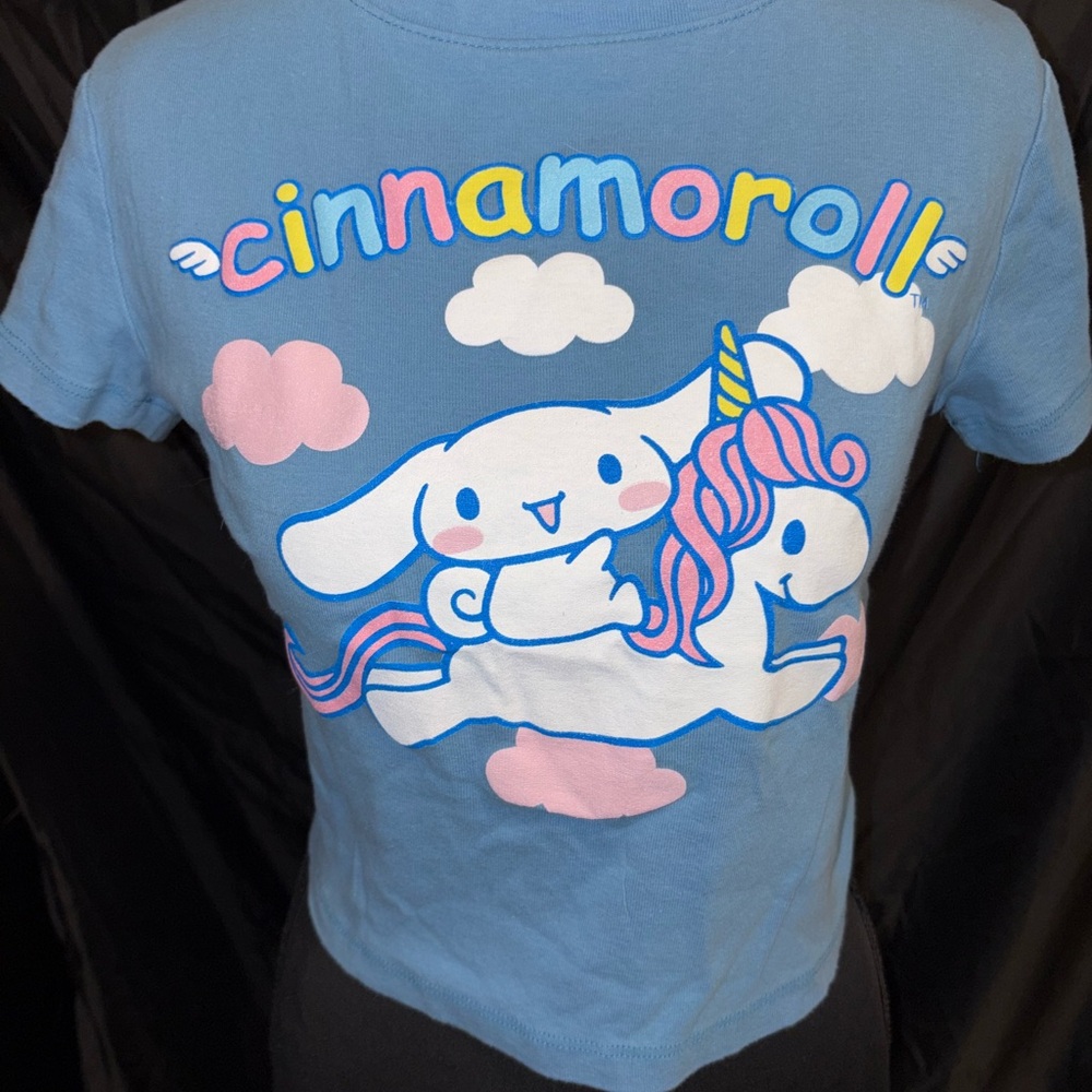 Sanrio Cinnamoroll Blue Graphic Junior Baby Tee Cropped